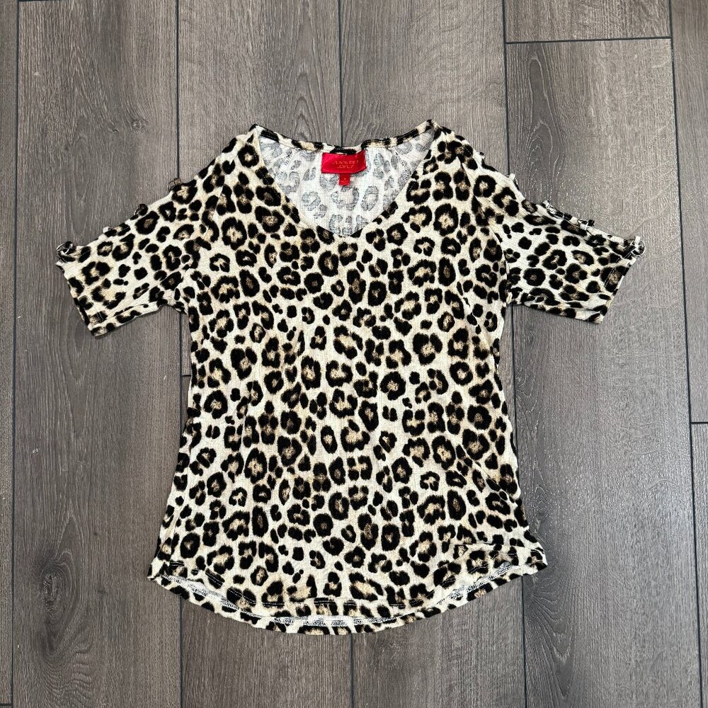 jennifer lopez womens cheetah print shirt/top